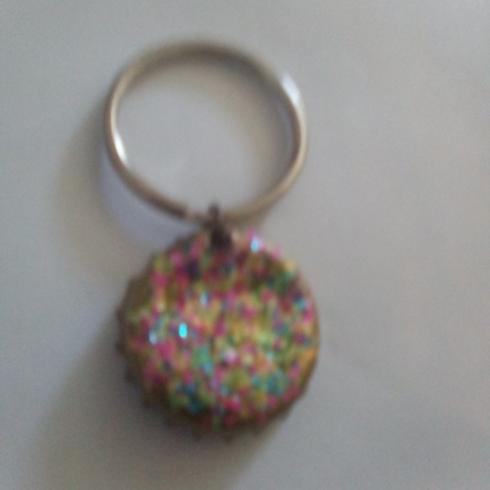 Handmade bottle cap keychain